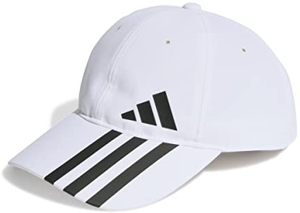 adidas Unisex 3-Stripes AEROREADY Baseball Cap, White / Black / Black, M