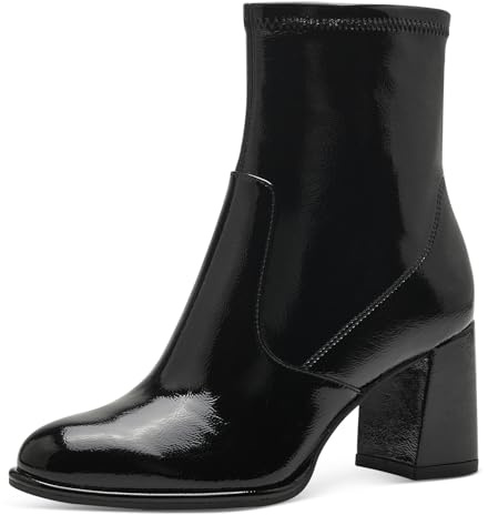 Tamaris Women's 1-25357-41 Fashion Boot, EU, Black Black Patent, 37 EU