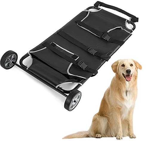 XUANIIIL Animal Stretcher, Pet Trolley Cart 45x22 Inch Animal Stretcher Veterinary Transport Trolley with Wheels Max 250lbs Capacity Animal Gurney Carrier