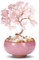 WEILAOK Crystal Tree of Life, Rose Quartz Crystals, Money Tree, Gemstone Tree with Ceramic Flower Pot, Tree of Life Gifts for Womens, Fengshui Ornament for Home Office Room House