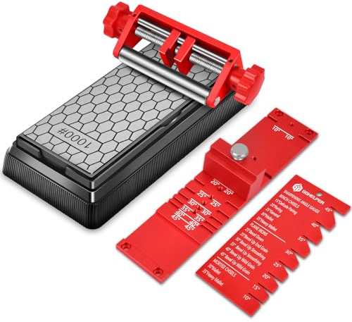 Chisel Sharpening Jig, Wood Honing Guide for Chisels and Planes Width 0.1 to 2.8 with Sharpening Angle Fixture, Angle Gauge from 10° to 45°(With 1 Sharpening Stone)
