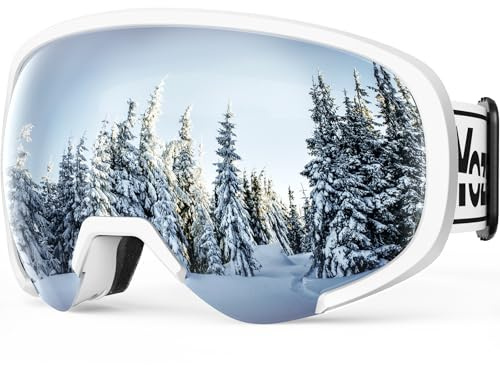 YOZISS Gafas de esquí,Gafas de snowboard con protección UV400,OTG Gafas de ski para usuarios de gafas,antiempañamiento gafas de esquí para snowboard
