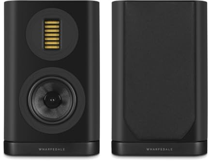Wharfedale EVO 5.1 Bookshelf Speakers (Pair) – 5″ Woven Kevlar Woofer, 35 × 70 mm AMT Tweeter, Bass‑Reflex, Walnut (Black)