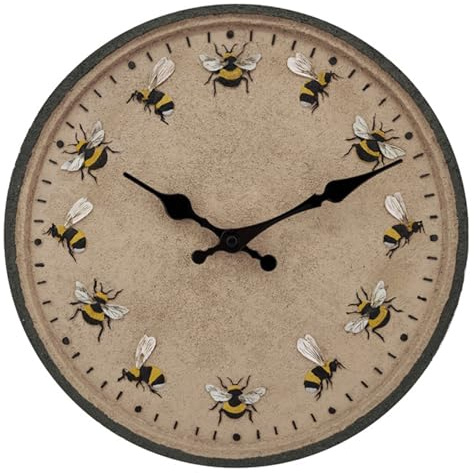 Rachlicy Horloge extérieure 12 Pouces Corloge de Jardin Ronde IP44 Mur étanché