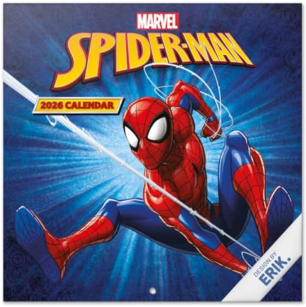 Grupo Erik Calendario 2026 pared Marvel Spiderman - Almanaque pared 2026 : Planificador mensual Con espacio para Anotar, Ilustraciones y Fácil de colgar (30x30cm)