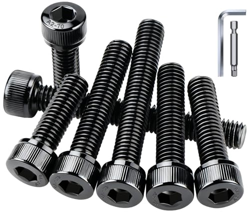 mawmuaw Rostfritt stål bult M6 x 40 mm, 30 stycken cylindriska huvudskruvar med sex sidor ihåliga DIN 912/ISO 4762 sexkantiga försänkta skruvar i rostfritt stål A2 V2A svarta för att fästa bordsben