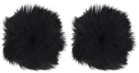 Cabilock Copertura Antivento 2 Pezzi Nero in Lana Artificiale per Microfono Protezione Splash-proof e Blocca Saliva Accessori Microfono per Registrazioni