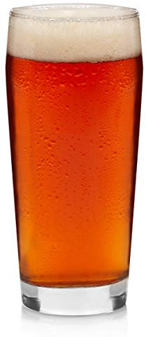 Libbey Craft Brews Craft Pub Glasses Set, Elegant, Curvy Style Beer Glasses Set of 4, Dishwasher Safe Pilsner Beer Glasses for Light Beers and Stouts