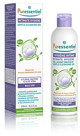 Puressentiel - Intimhygiene - Mildes Waschgel mit 3 Blütenwasser und Aloe Vera - Bio - Hypoallergen - Zur täglichen Anwendung für empfindliche Schleimhäute und Haut - 250 ml