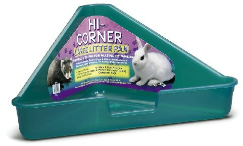 Kaytee High Corner Litter Pan, for Ferrets, Rabbits, Guinea Pigs, Large (Colours May Vary)