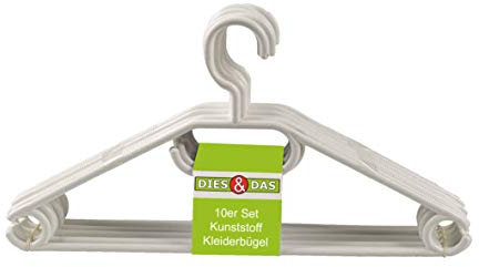 100 Kleiderbügel Kunststoff Weiß mit Antirutschrillen Made in Germany