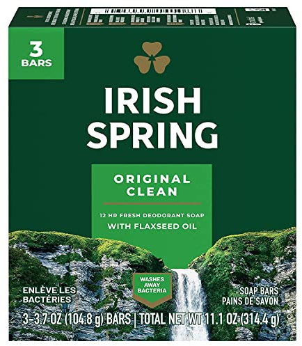 Irish Spring Original Deodorant Soap 3 Bars, 2 Pack (6 Total)