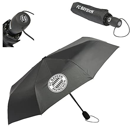 FC Bayern München Taschenschirm schwarz Logo Schirm Regenschirm FCB