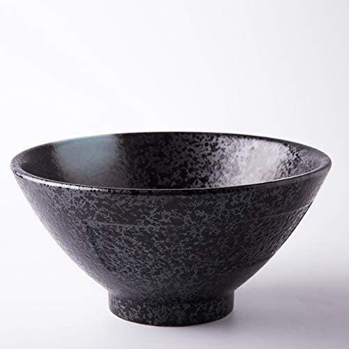 H&RB Ciotola di Ramen in Ceramica in Stile Giapponese, Scodella di Riso Grande Scodella Ciotola da Dessert Ciotola di Insalata Stoviglie per La Casa (1 Pz),B,9''