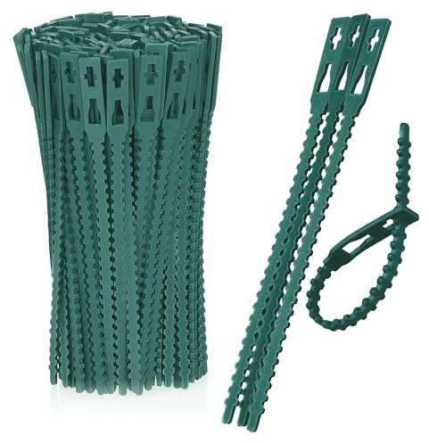 com-four® 200x Pflanzbinder - Pflanzenbinder grün - Universalbinder - Blumenbinder - Sträucher binden - Baumbefestigung - Allzweckbinder - Drehbinder - Pflanzen stabilisieren 14 cm (14cm)