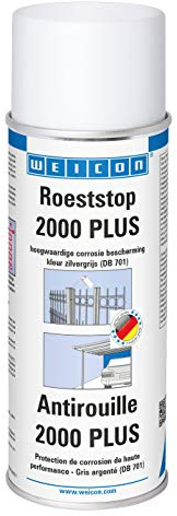 WEICON Antirouille 2000 PLUS 400 ml/Revêtement de surface anticorrosion/Résistant aux intempéries/Teinte : gris argent