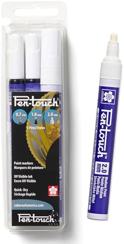 SAKURA Pen-touch UV Paint Markers, Ass't Tips, 3 PK #42000