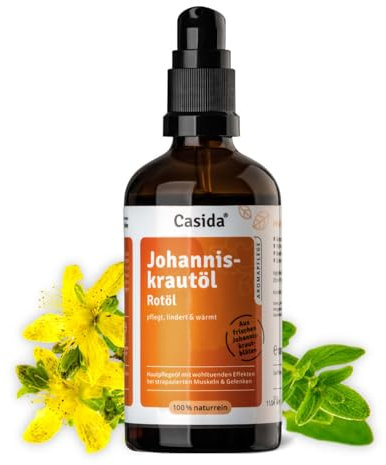 Casida® Johanniskrautöl Rotöl - Durchwärmendes, beruhigendes Johanniskraut-Rotöl für Massagen und Einreibungen - 100 ml