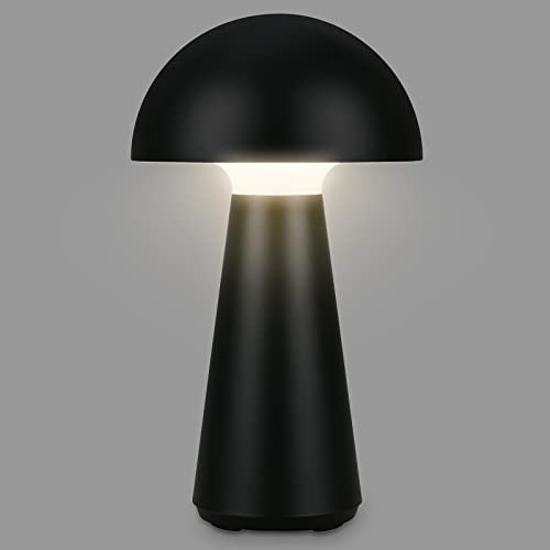 BRILONER - LED Tischlampe kabellos mit Touch, dimmbar in Stufen, warmweiße Lichtfarbe, Nachttischlampe, Leselampe, LED Lampe, Campinglampe, Tischleuchte, Akkulampe, Outdoor Lampe, 28x16 cm, Schwarz