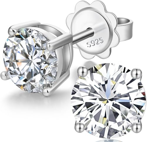 Pendientes Hombre Pendientes Diamante Pendiente Hombre Plata Pendiente Circonita Plata De Ley 925 para Mujer Oro Blanco