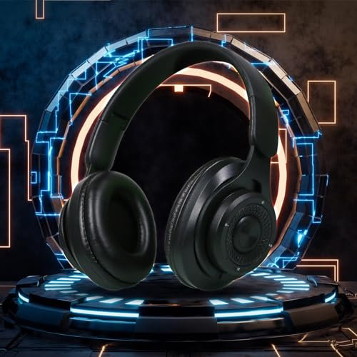 AEGJEGVD Casque Bluetooth 5.3 Gaming Réducteur de Bruit Léger Confortable et Pliable Noir