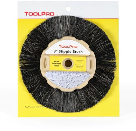 ToolPro 8-Inch Horse Hair Stipple Brush – Professional Texture Brush for Drywall and Ceiling Finishing