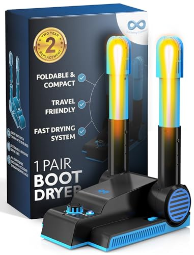Everlasting Comfort Electric Boot Dryer for Work Boots, Silent Portable Shoe Dryer with Timer for Shoes, Boots and Cleats, Quick-Dry Glove Dryer Boot Warmer for Gloves, Helmets and Sneakers（Foldable）