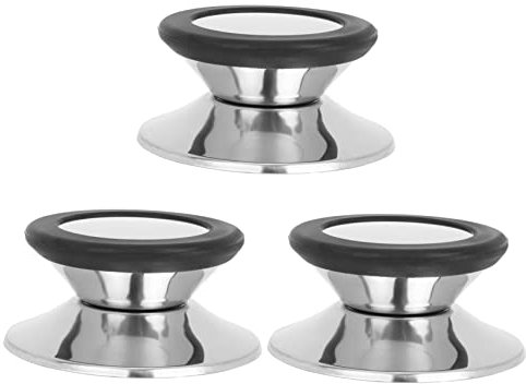 ABOOFAN 2 Sätze Deckelgriff Fritteuse Wokpfanne Mit Deckel Ofen Spritzschutz Für Herdplatte Liner Siebe Für Die Küche Kochgeschirr Kochknöpfe, Griffe Braten Black Kieselgel 3 Stück * 2