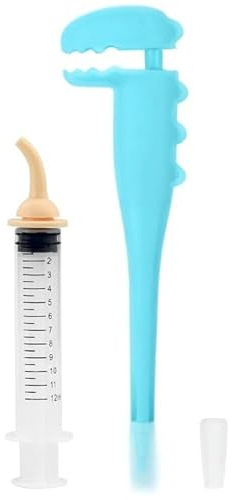 TAOZUA Pet Pill Dispenser, Pet Piller Gun Oral Tablet Capsule,Silicone Syringes for Cats, Dogs and Small Animals (Blue-Pusher+Syringe)