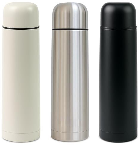 Home Hacks Vacuum Insulated Thermos Flask Stainless Steel - Black, 500 ml - BPA-Free Insulated Water Bottles - Leakproof Flasks for Hot and Cold Drinks - Double Walled Thermos Water Bottle