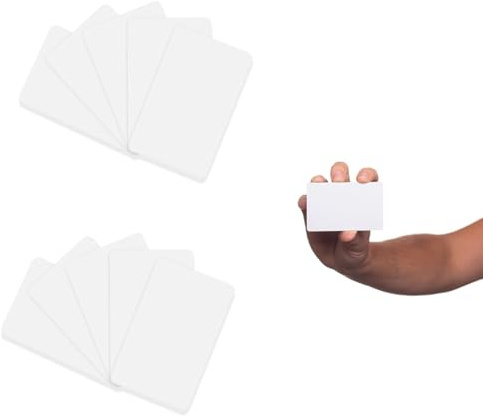 WUSJCOF 10 tarjetas de identificación de PVC en blanco (blancas, 85,5 x 54 mm)