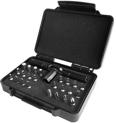 Juego de destornilladores 24 en 1, destornillador carraca, juego destornilladores magnéticos que ahorran trabajo para reparaciones de muebles y bicicletas, bricolaje y mucho más (Black)