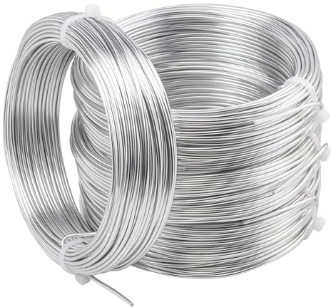 Biugaaufai 4 Roll 2 mm Anodized Aluminum Bonsai Training Wire, Each Roll 98 Feet Anodized Aluminum Bonsai Plant Wire, Wire for Crafts, Sculpting, Home Decoration(Total 392Ft)