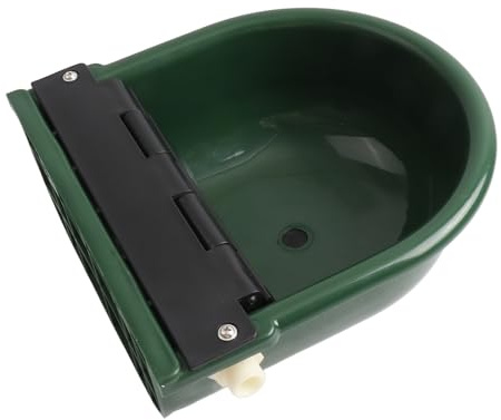 Automatic Waterer Bowl, Automatic Horse Waterer Large Livestock Water Bowl with Float Valve Water Trough Farm Livestock for Sheep Dog Horse Cow Pig Plastic (Green)