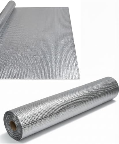 ABS PowerFoil Aluminium Foil Vapour Barrier VCL Membrane 1m x 50m (50sqm) – Reflective Insulation Roll for Roof, Wall & Floor – Moisture & Heat Resistant – CE Approved Thermal Insulation