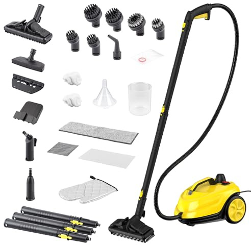 Handheld Steam Cleaner 2000W, 5Bar with 2L Tank 24 Accessories for Home&Car | Multipurpose High Pressure Steam Cleaner Chemical-Free for Floor, Kitchen, Bathroom, Grout, Windows, Sofa