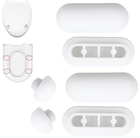 KIMHOME 6 piezas de amortiguadores para asiento de inodoro, tapa de goma y espaciador para asiento de inodoro – Piezas de repuesto para hogar, oficina y hotel (blanco)