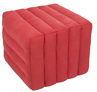 Handelsturm Thaikissen Quader/Würfel 40 x 45 x 50 Positurkissen Hocker Fußhocker Lagerungskissen Polsterhocker Baumwolle rot