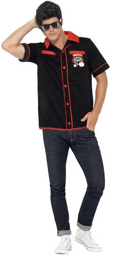 Smiffys Chemise de Bowling des années 50, avec Motif Strike It Lucky Halloween