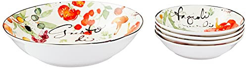 Certified International Corp Certified International Melanzana Pasta Set, Multicolored, 5 Piece
