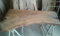 KJR Holzmanufaktur Waschtischplatte, Tischplatte ca. 150 x 50-90 x 6 cm, Waschtisch, geschliffen,geölt,Brett, Eiche, Wurmeiche, Alteiche