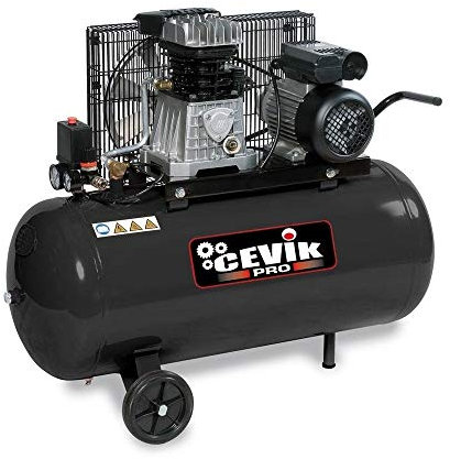 CEVIK - Compresor de Aire CA-AB100/3M - 3 HP - 10 Bar - 100L Capacidad - Silencioso - Portátil - Lubricado