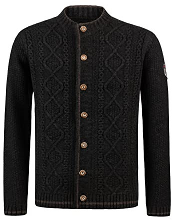 Stockerpoint Herren Anton Trachtenstrickjacke, anthrazit, 52