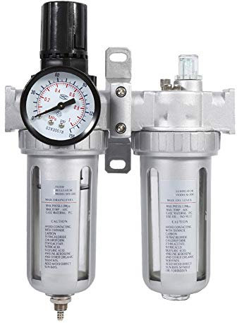 Druckluft Druckminderer Wasserabscheider, Druckluft Wasser und Ölabscheider, Druckminderer für Kompressor, Luftfilter 1/4