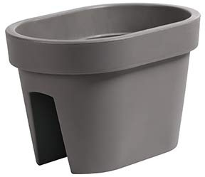 Erhard-Trading Balkonkasten Altea Geländertopf Blumenkasten Blumentopf Geländer oval rund bunt (oval, steingrau)