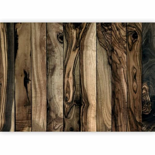 murando - Papier peint panoramique artistique 400x280 cm - Revêtement mural décoration pour chambre salon - Design moderne - Marron jaune beige - Fond de planches de bois vintage f-C-0469-a-a