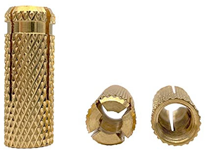 Confezione da 100 pezzi di ancoraggio in ottone M8 x 28 mm, manicotto per bulloni di espansione, ancoraggio per mattoni in calcestruzzo, tasselli di espansione (100, M8 x 28 mm)