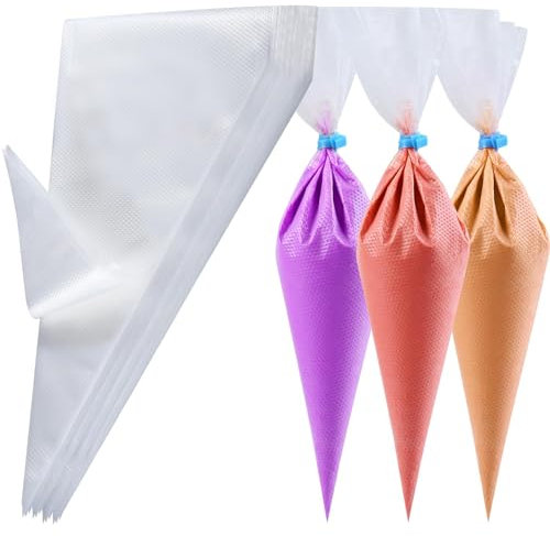 KUKIFUN 100 sacchetti usa e getta per tubazioni da 32 pollici, sacchetti per pasticceria, sacchetti per glassa puliti, per glassa e glassa, crema per biscotti e torte