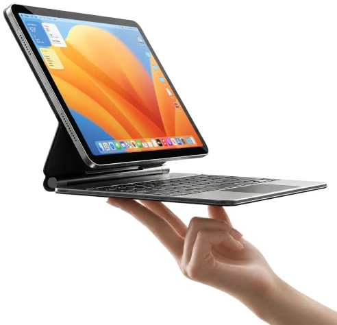 HOU Teclado para iPad Air 13''(M2 2024/M3 2025),Teclado para iPad Pro 12.9(3.ª 4.ª5.ª, 6.ª generación - 2018, 2020, 2021, 2022) Español, Retroiluminación,Ñ,Negro