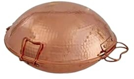 Cataplana en cuivre, pour la préparation de Poissons, de viandes et de Fruits de mer, 30cm